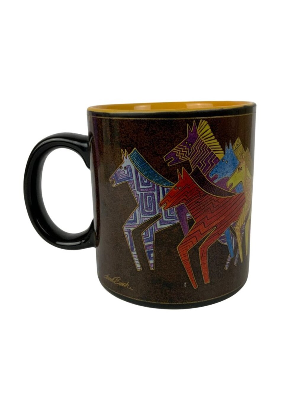 Laurel Burch Mythical Aztec Wild Horses Coffee Mug 2014 Collectible 12 oz